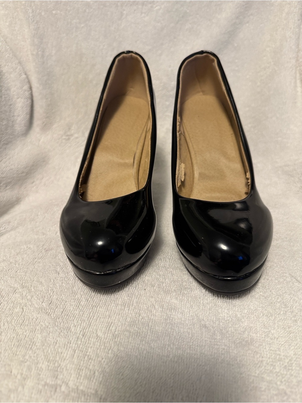 Women's Black Patent Platform Pumps
